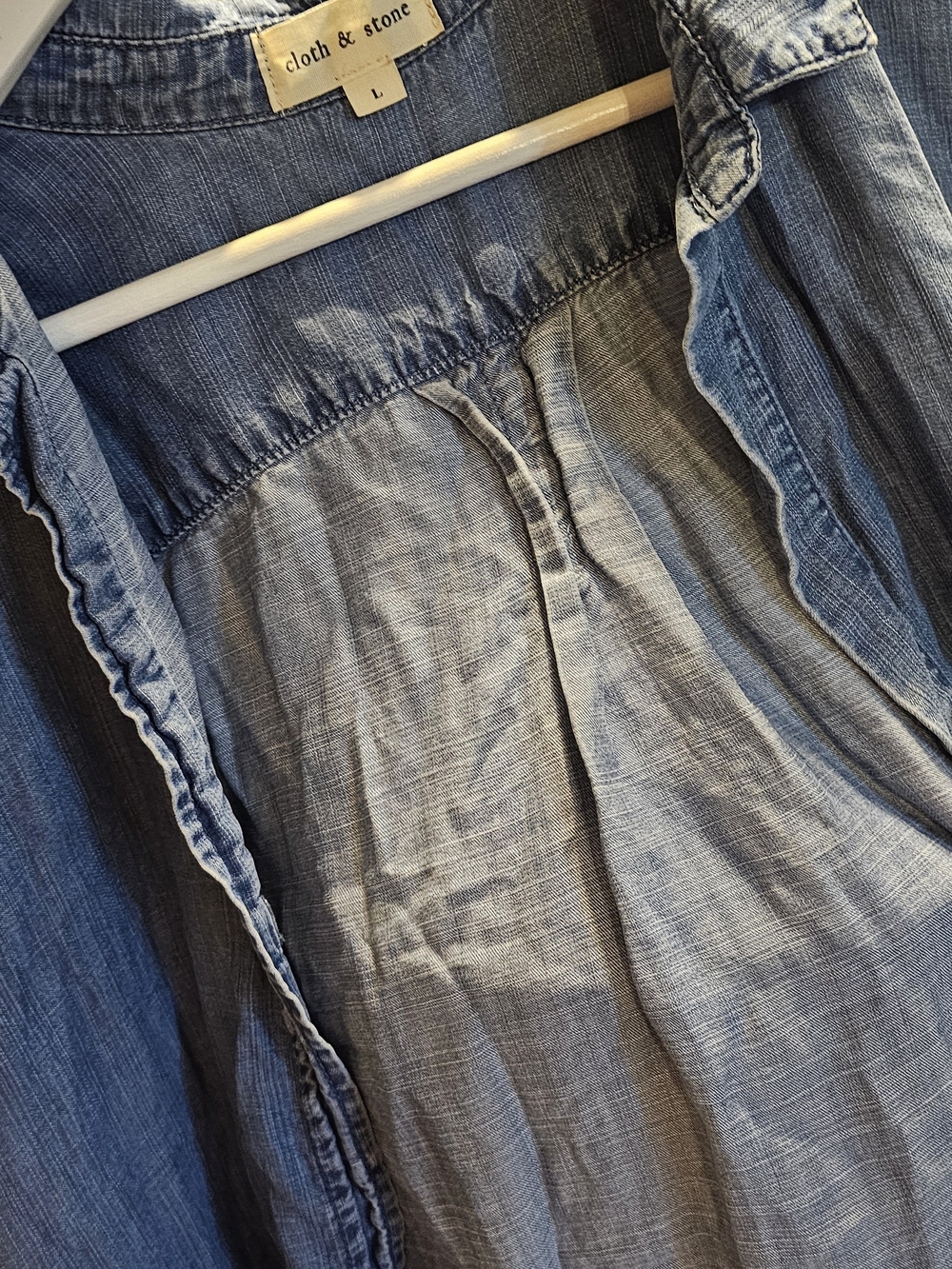 cloth & stone Light Blue Chambray Button-Down Shirt - Picture 6 of 6